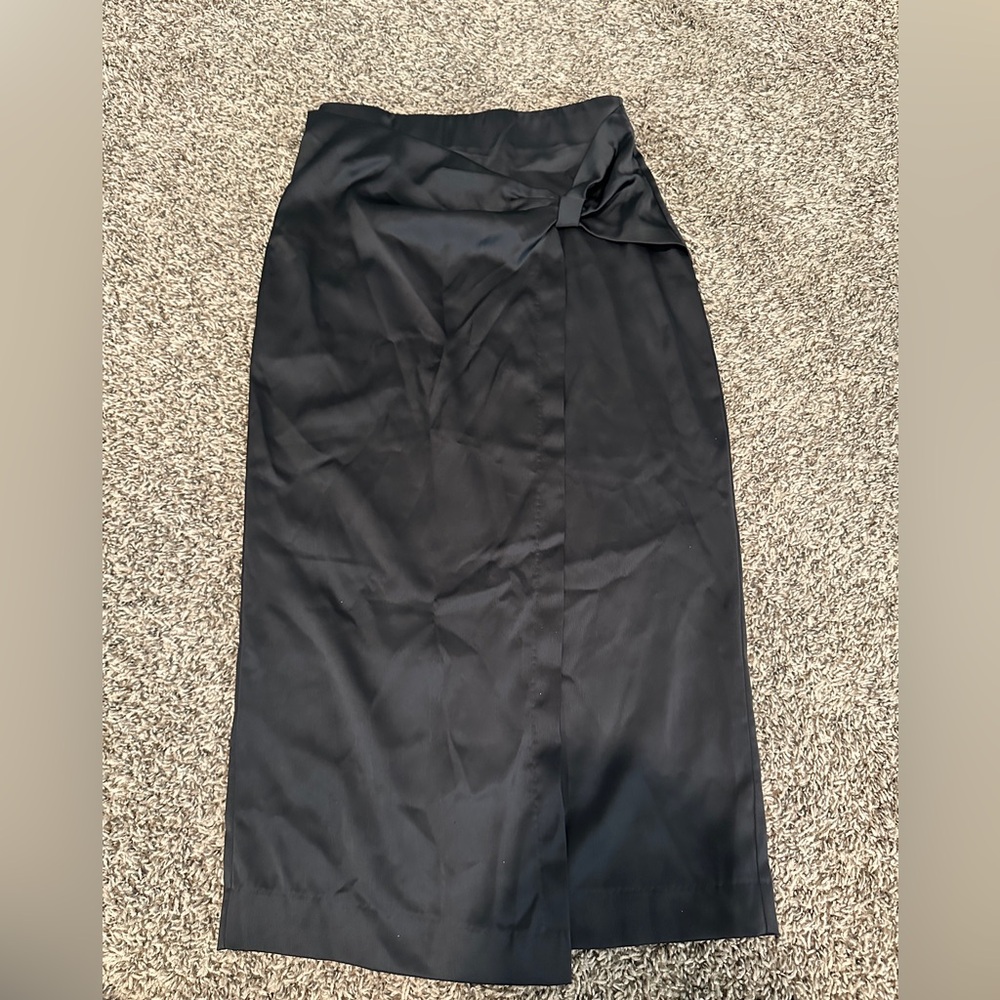 Elegant Black Wrap Skirt